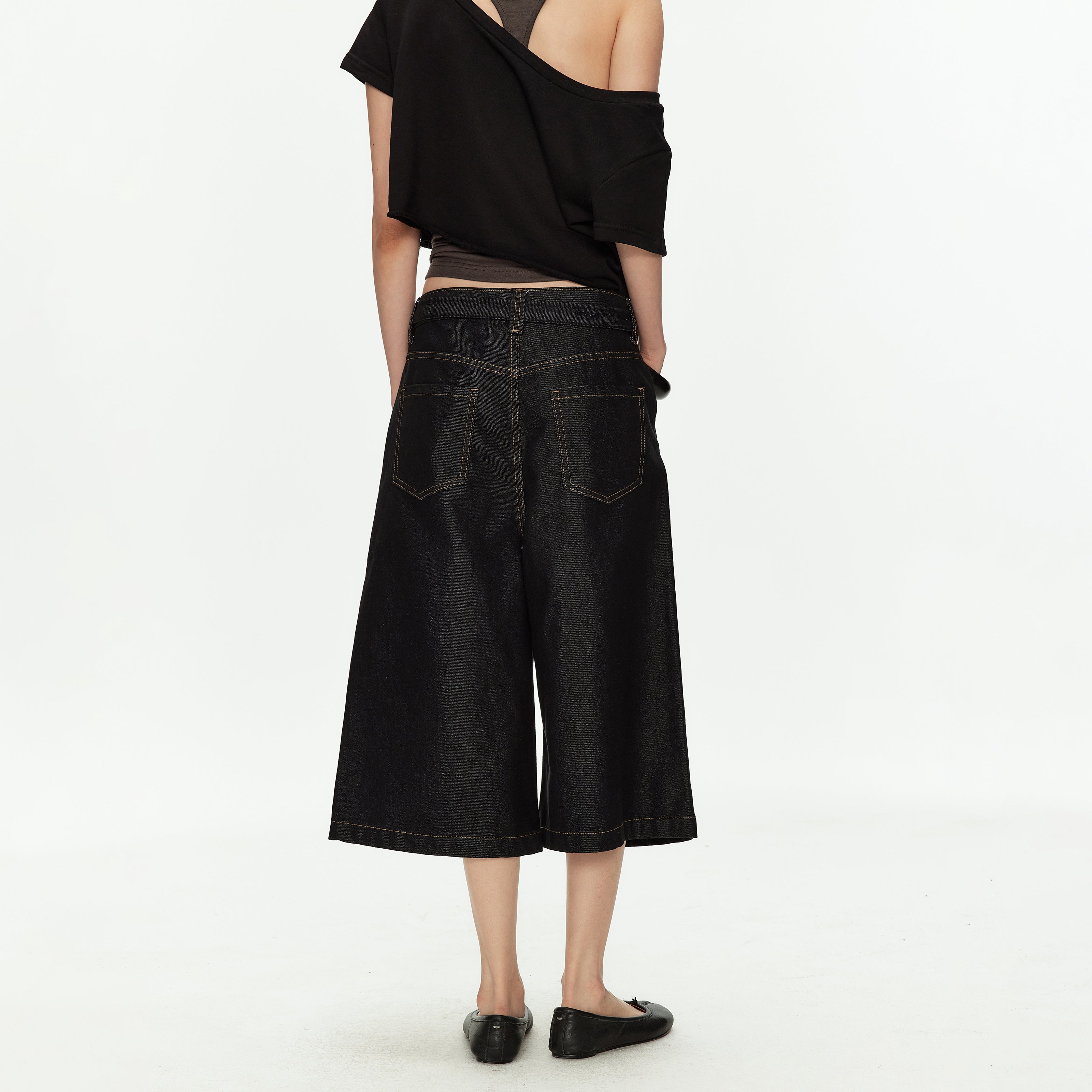 MADWITCH RAW BLACK CROP JEANS #8633