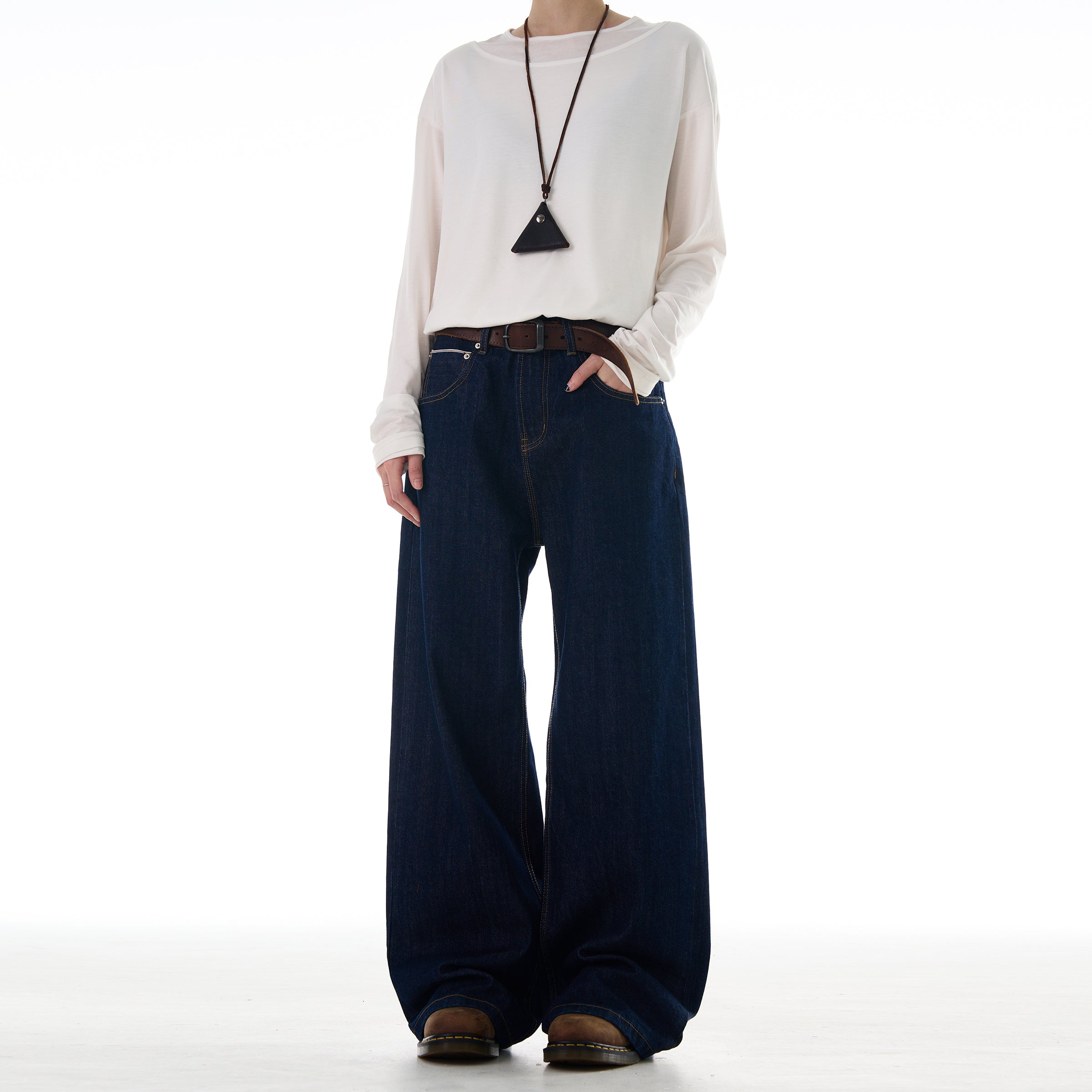 MADWITCH CUFFED STRAIGHT LEG JEANS #G6679-1