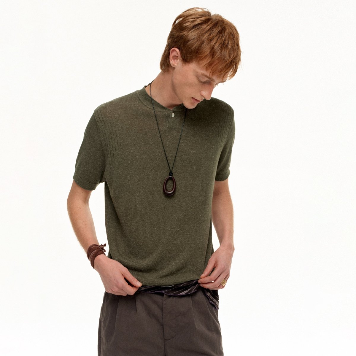 MADWITCH HENLEY RELAXED KNIT TEE 86122 - MadWitch Store