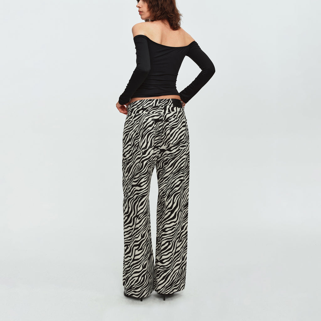MADWITCH ZEBRA-PRINT RELAXED WIDE-LEG TROUSERS #2026779