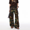 MADWITCH CAMO LEOPARD CURVED CARGO PANTS #CK61063