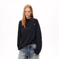MADWITCH LOOSE LETTER-PRINT MOCK-NECK LONG-SLEEVE T-SHIRT N2096 - MadWitch Store