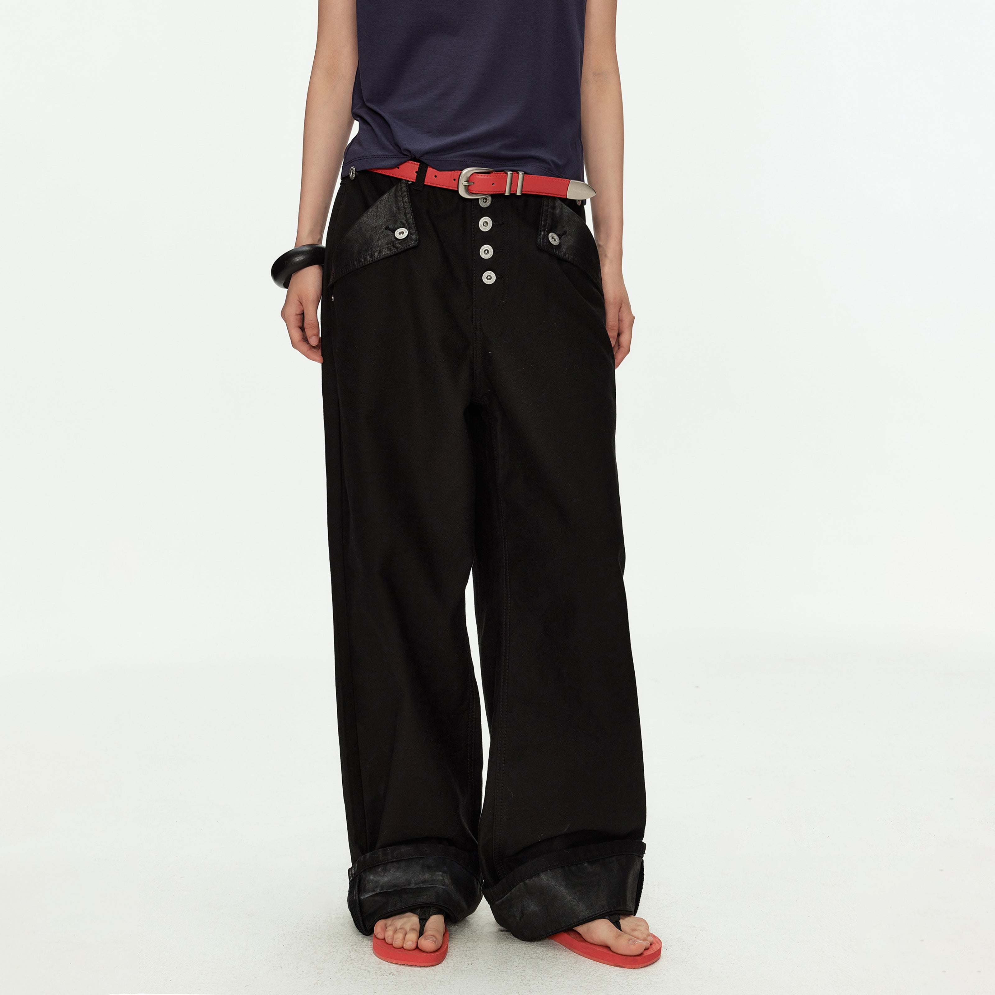 MADWITCH PARIS BUCKLE CARGO PANTS #CK3630