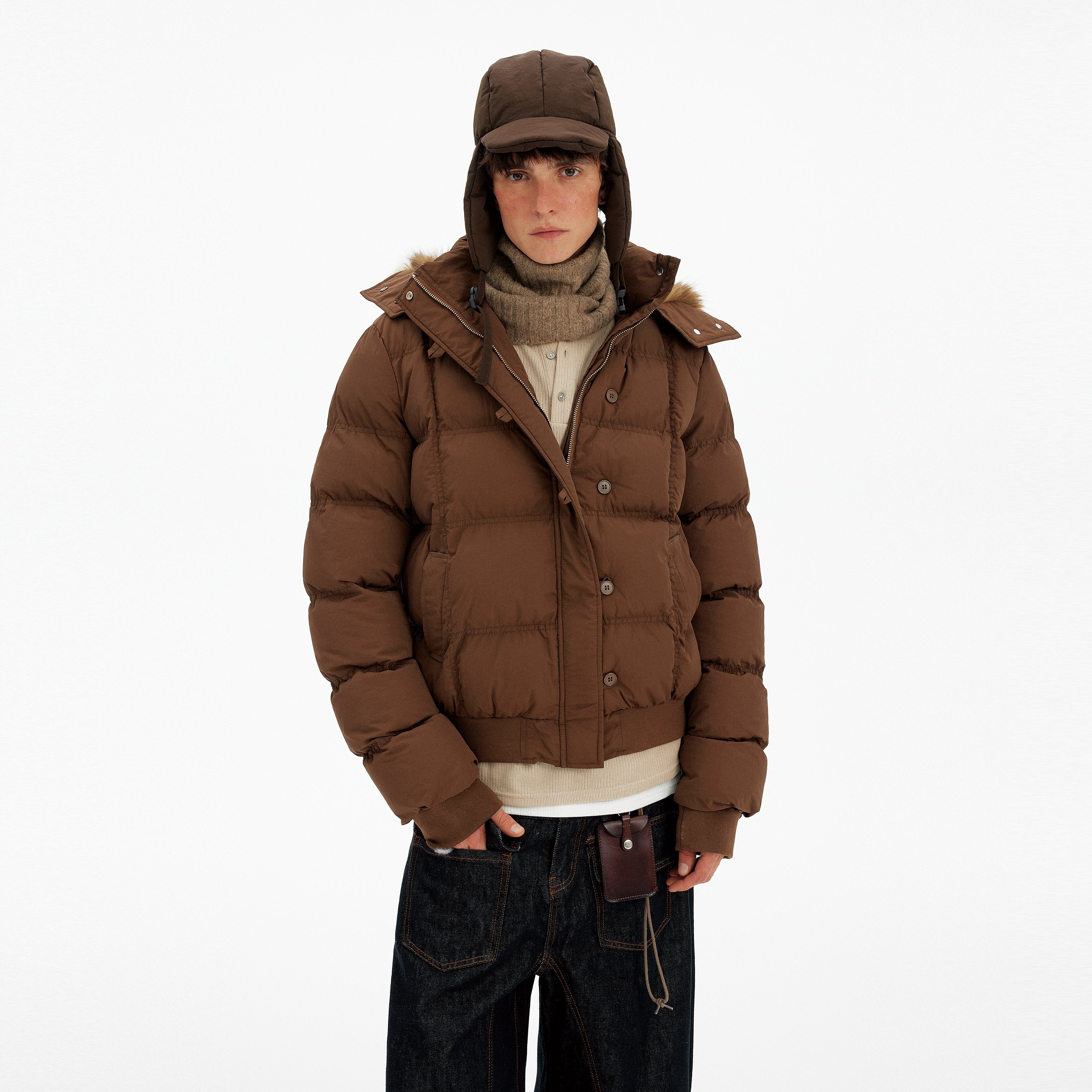 MADWITCH HOODED FUR COLLAR PUFFER JACKET #MF8602
