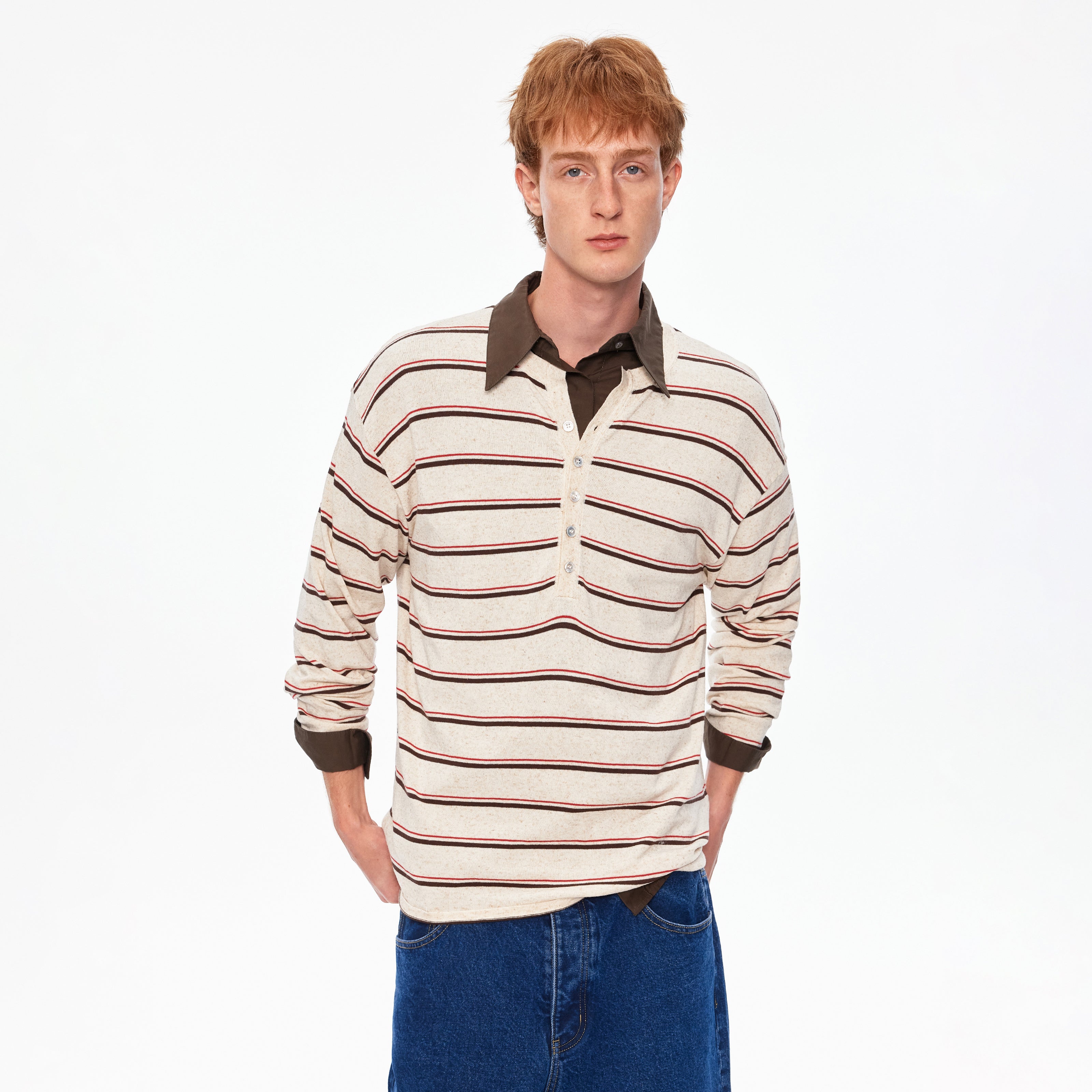 MADWITCH COLORBLOCK STRIPE KNIT TOP #68628