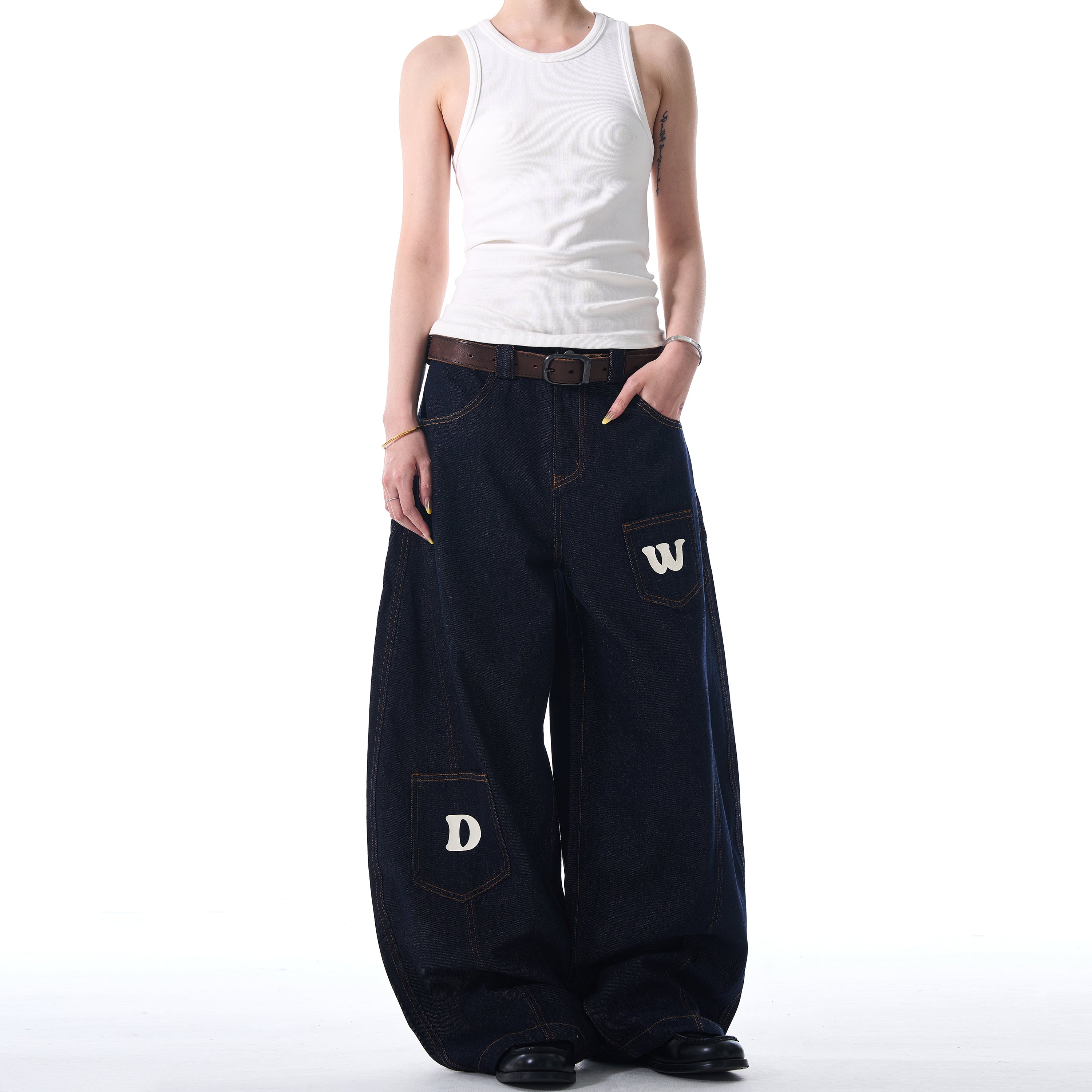 MADWITCH PATCH POCKET LOOSE-FIT JEANS #L525