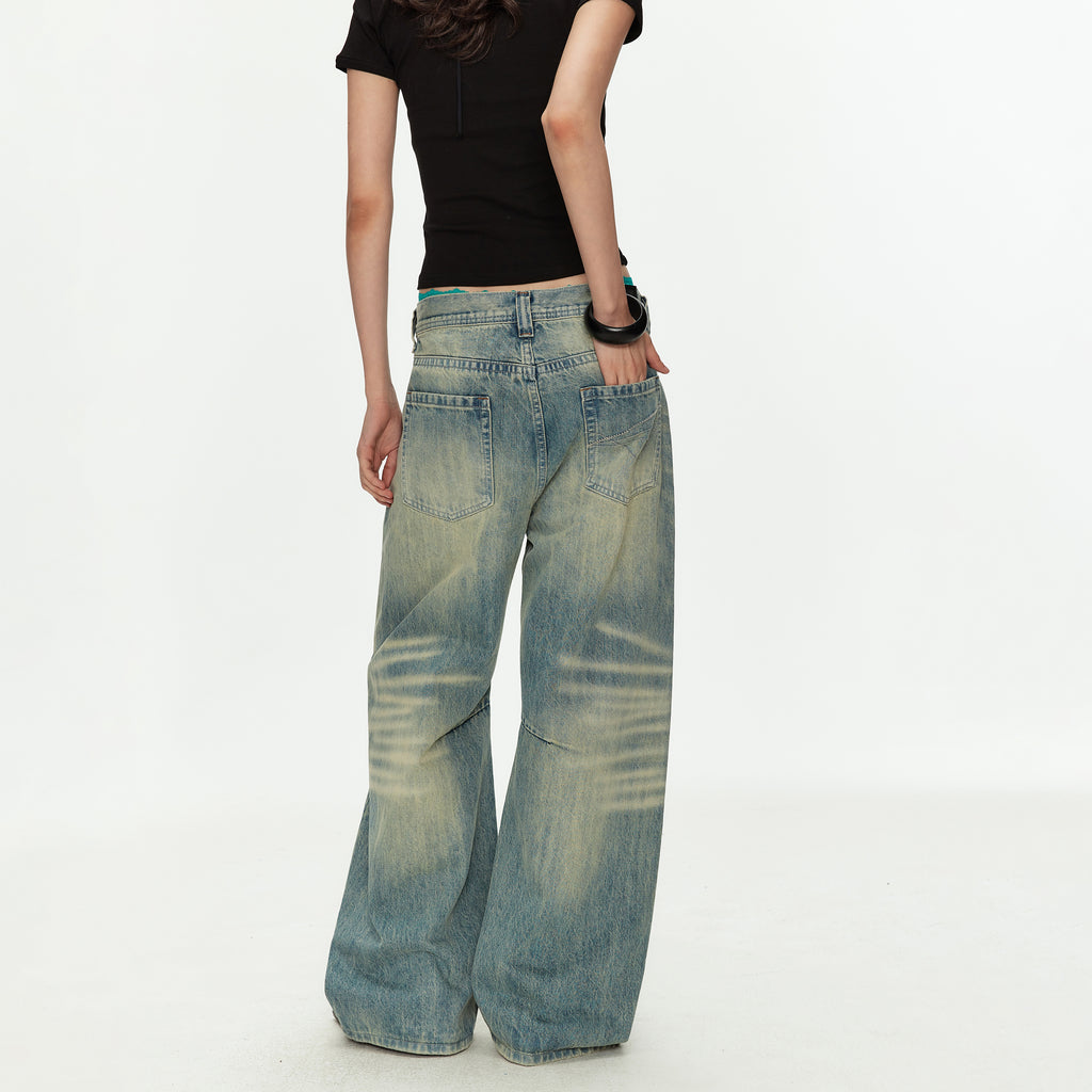 MADWITCH CURVED LEG VINTAGE WIDE JEANS #GPC9820