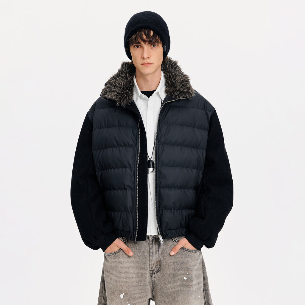 MADWITCH QUILTED STAND COLLAR DOWN JACKET #M0128