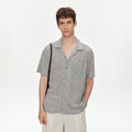 MADWITCH LINEN TEXTURE CUBA COLLAR SHIRT #C2651C26