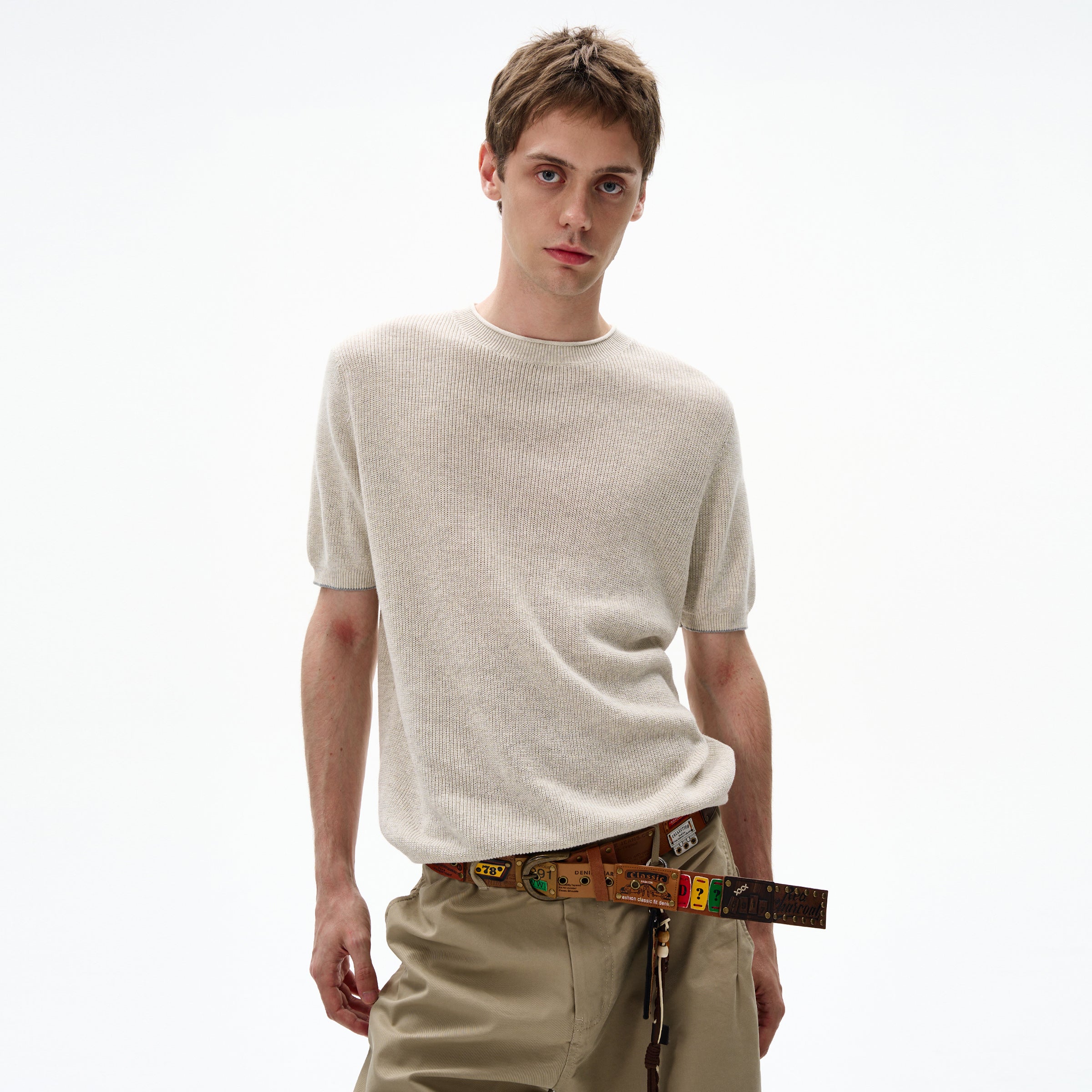 MADWITCH RETRO MINIMALIST KNIT TEE #250115