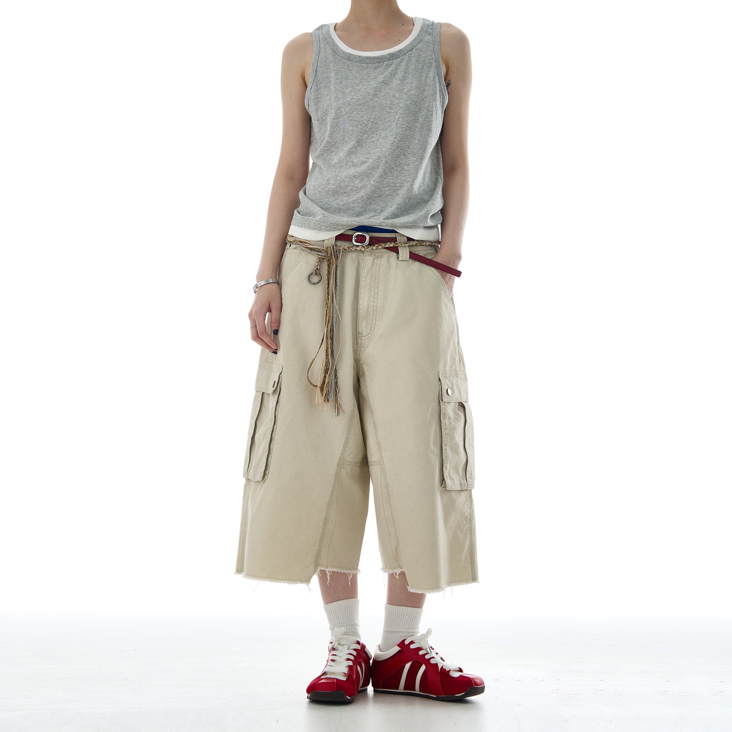 MADWITCH MULTI-POCKET UTILITY CARGO SHORTS #A601