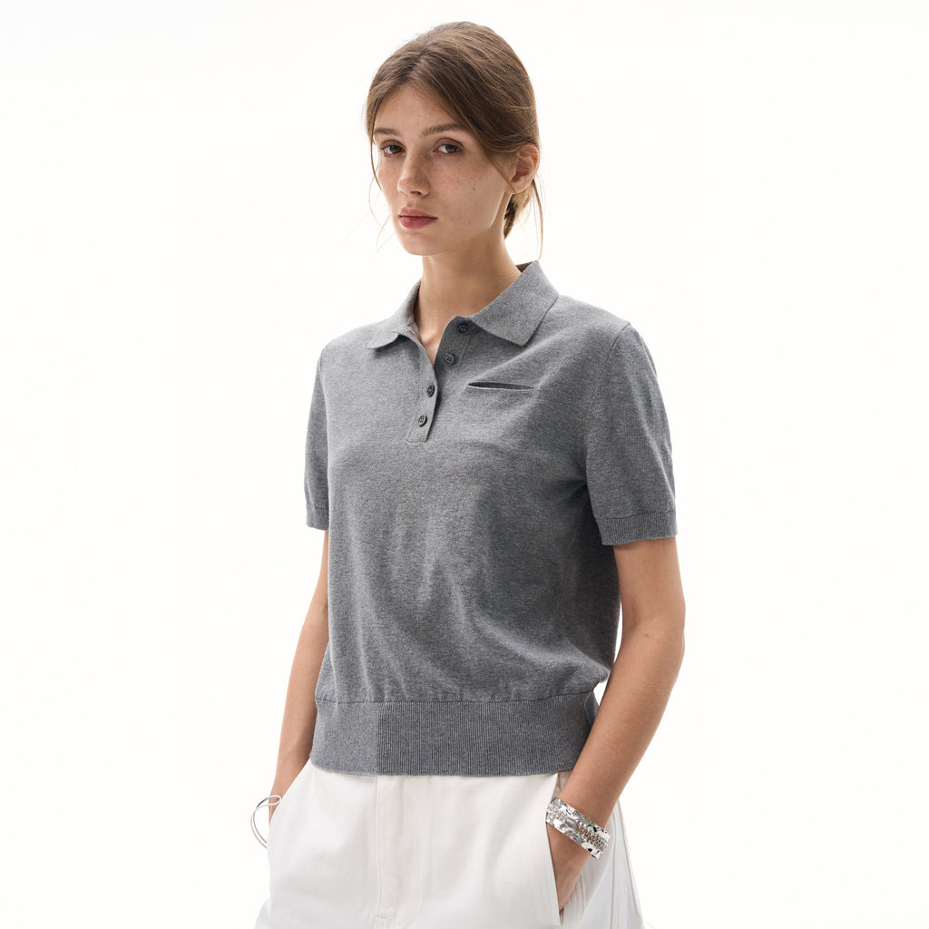 MADWITCH POLO COLLAR KNIT T-SHIRT #L99710