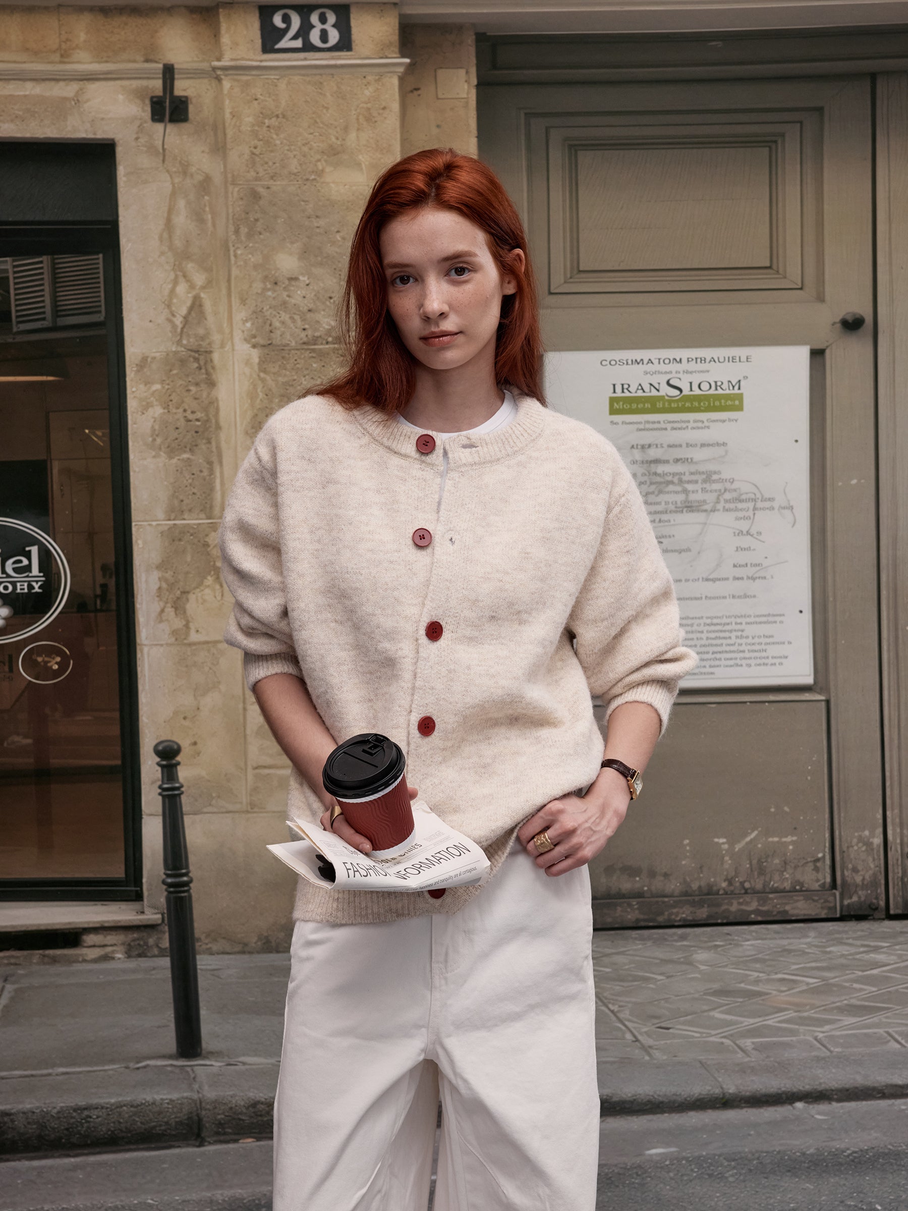 MADWITCH BUTTON FRONT KNIT SWEATER #AB1107