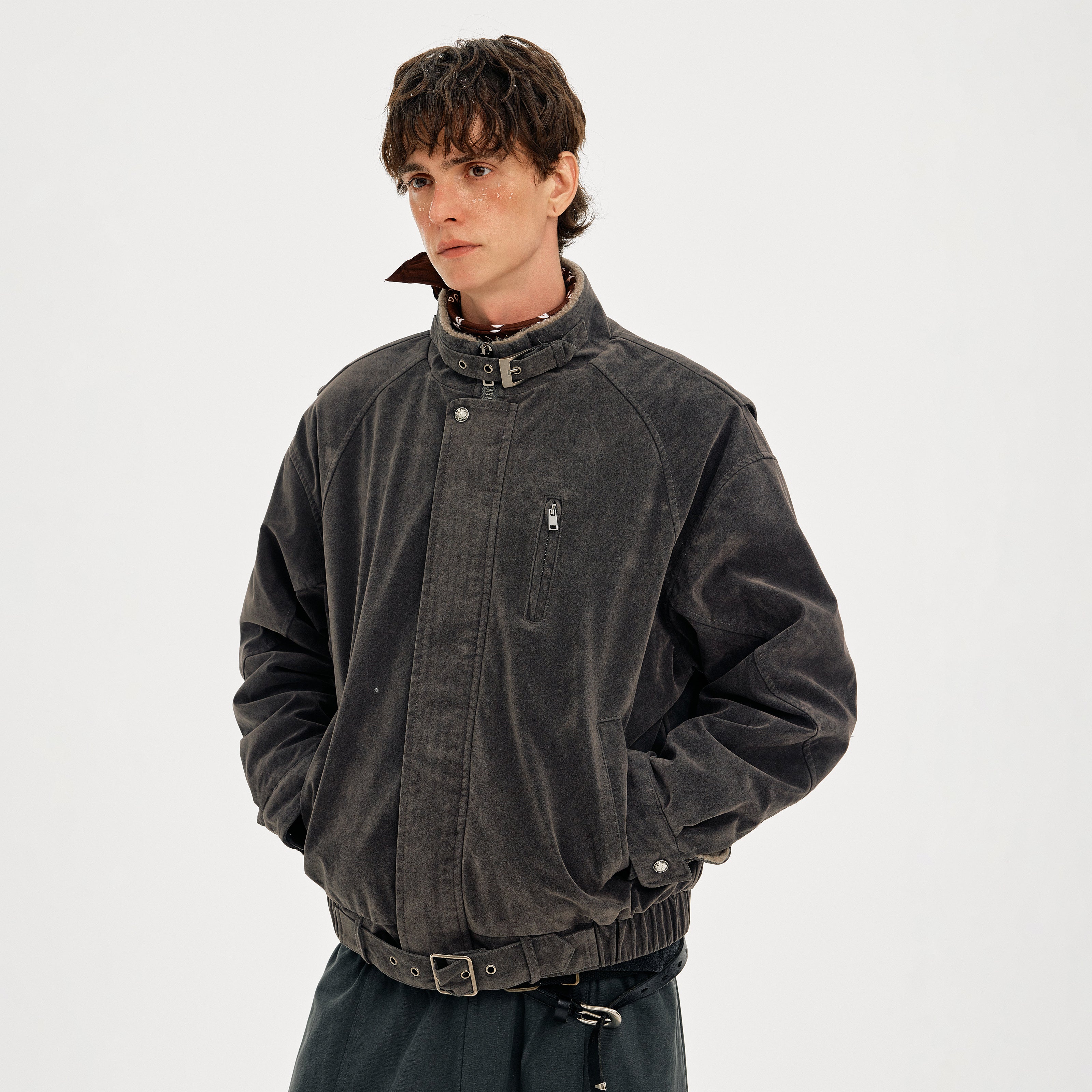 MADWITCH SUEDE QUILTED RECONSTRUCTION JACKET #AW25511