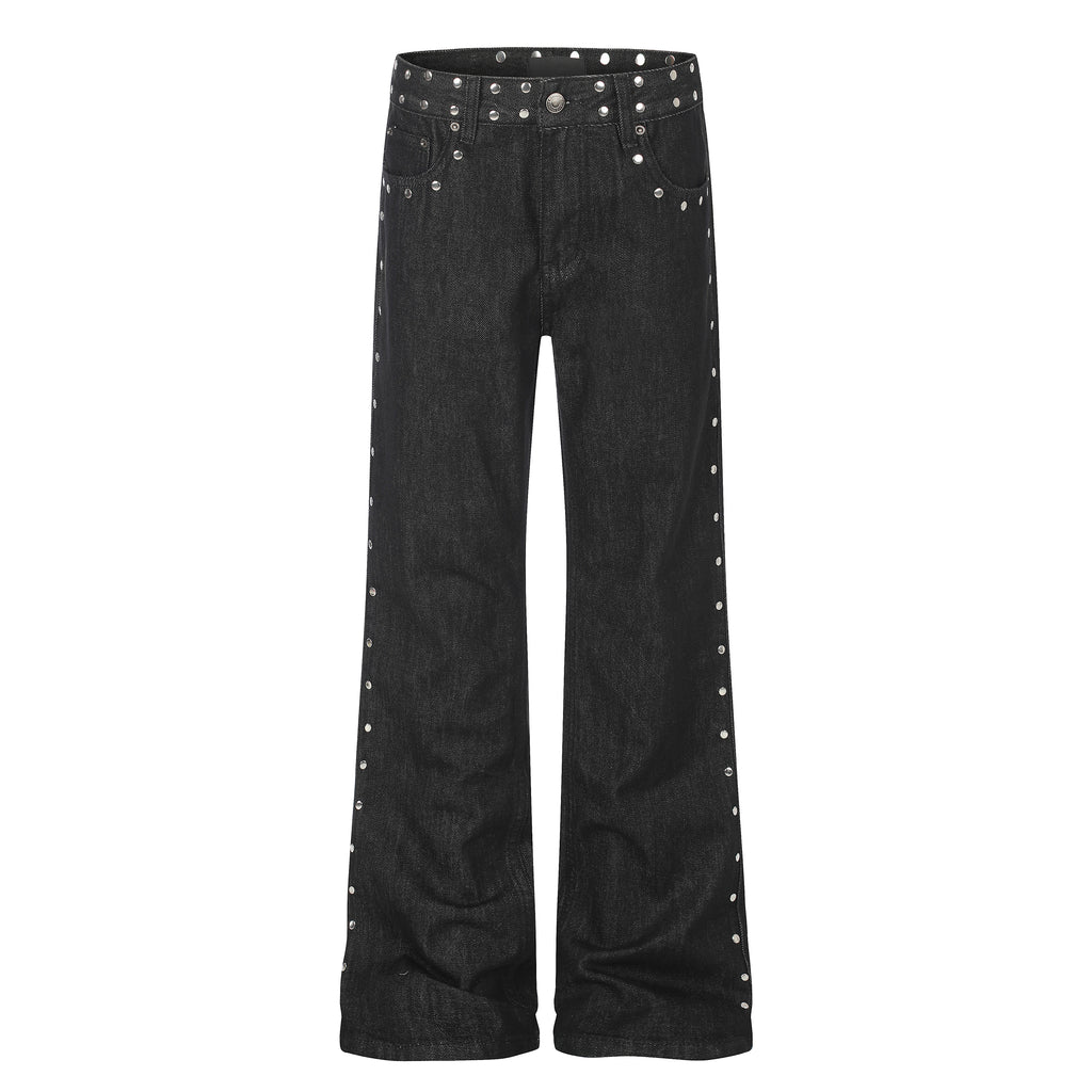 MADWITCH STUDDED LEOPARD-STAR FLARE JEANS #G60090