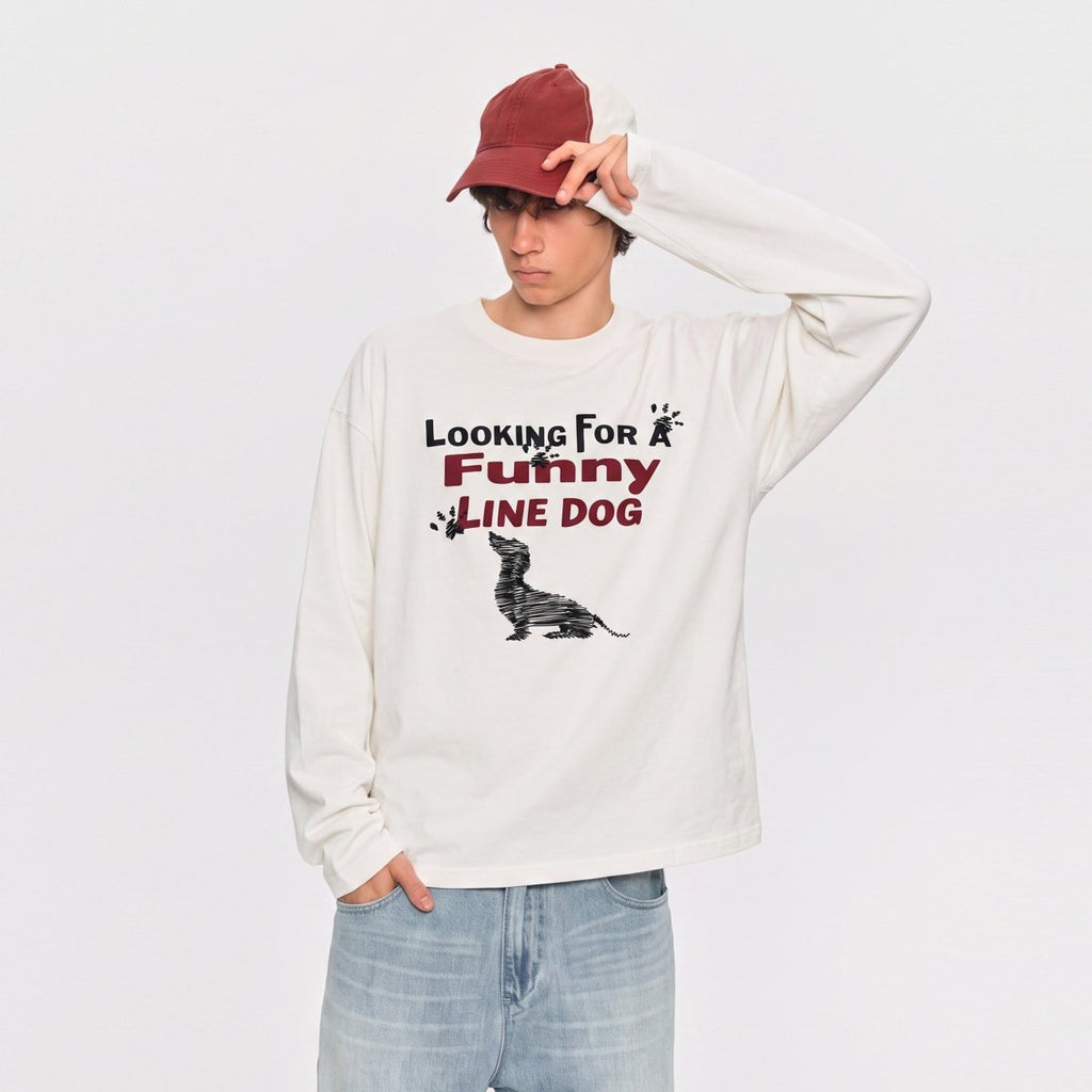 MADWITCH DACHSHUND GRAPHIC LONGSLEEVE T-SHIRT 27603 - MadWitch Store