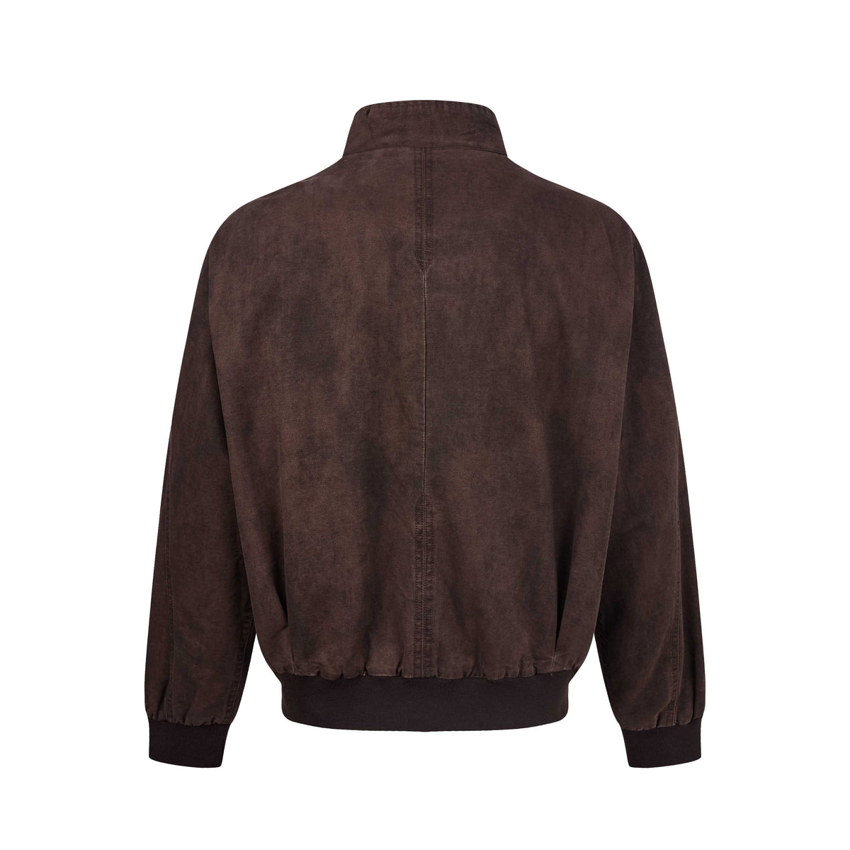 MADWITCH DISTRESSED STAND-COLLAR RIBBED-HEM CROPPED HARRINGTON JACKET #2607WT5116