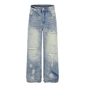 MADWITCH DISTRESSED WASHED WIDE-LEG JEANS #G60064