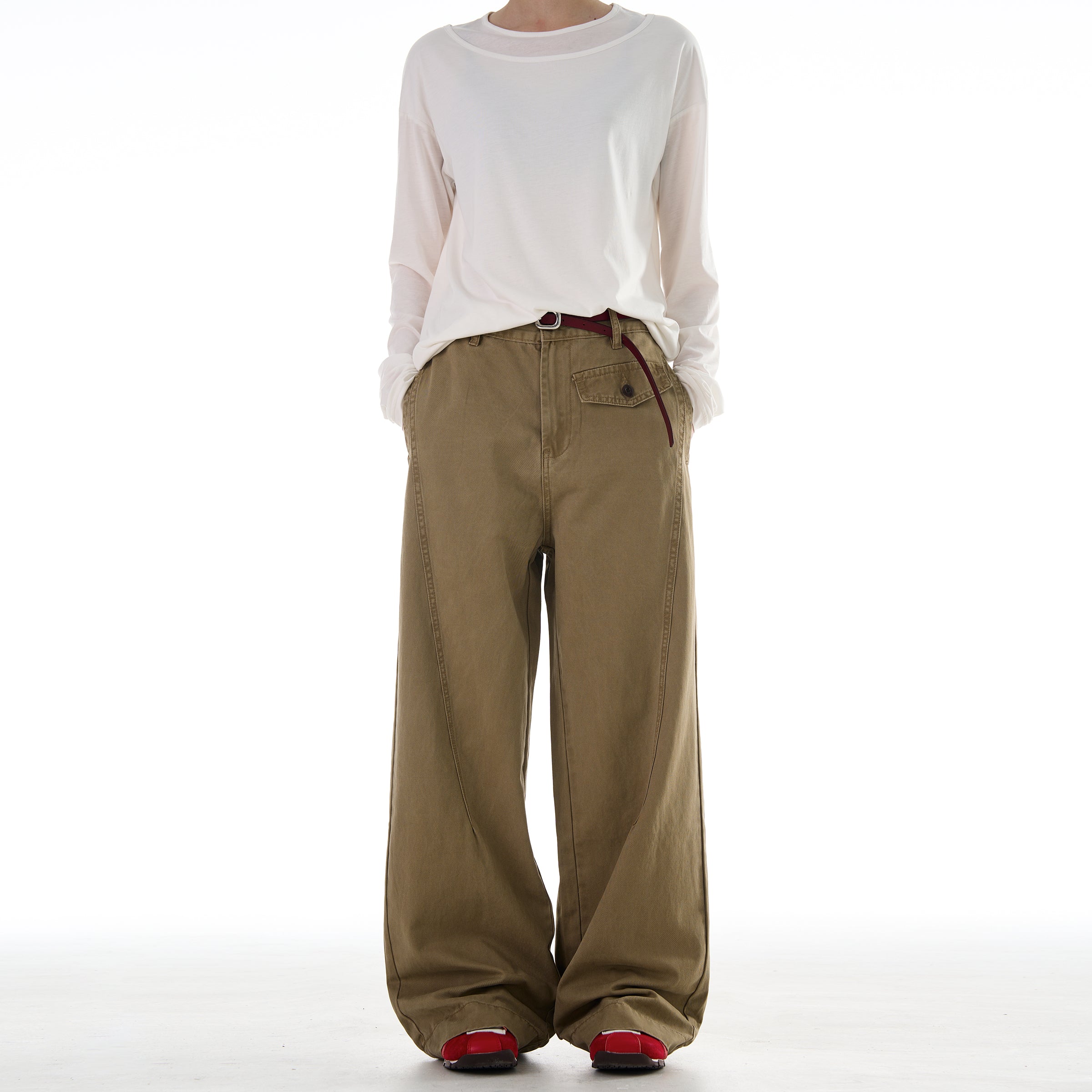 MADWITCH VINTAGE DRAPE RELAXED PANTS #CK3392