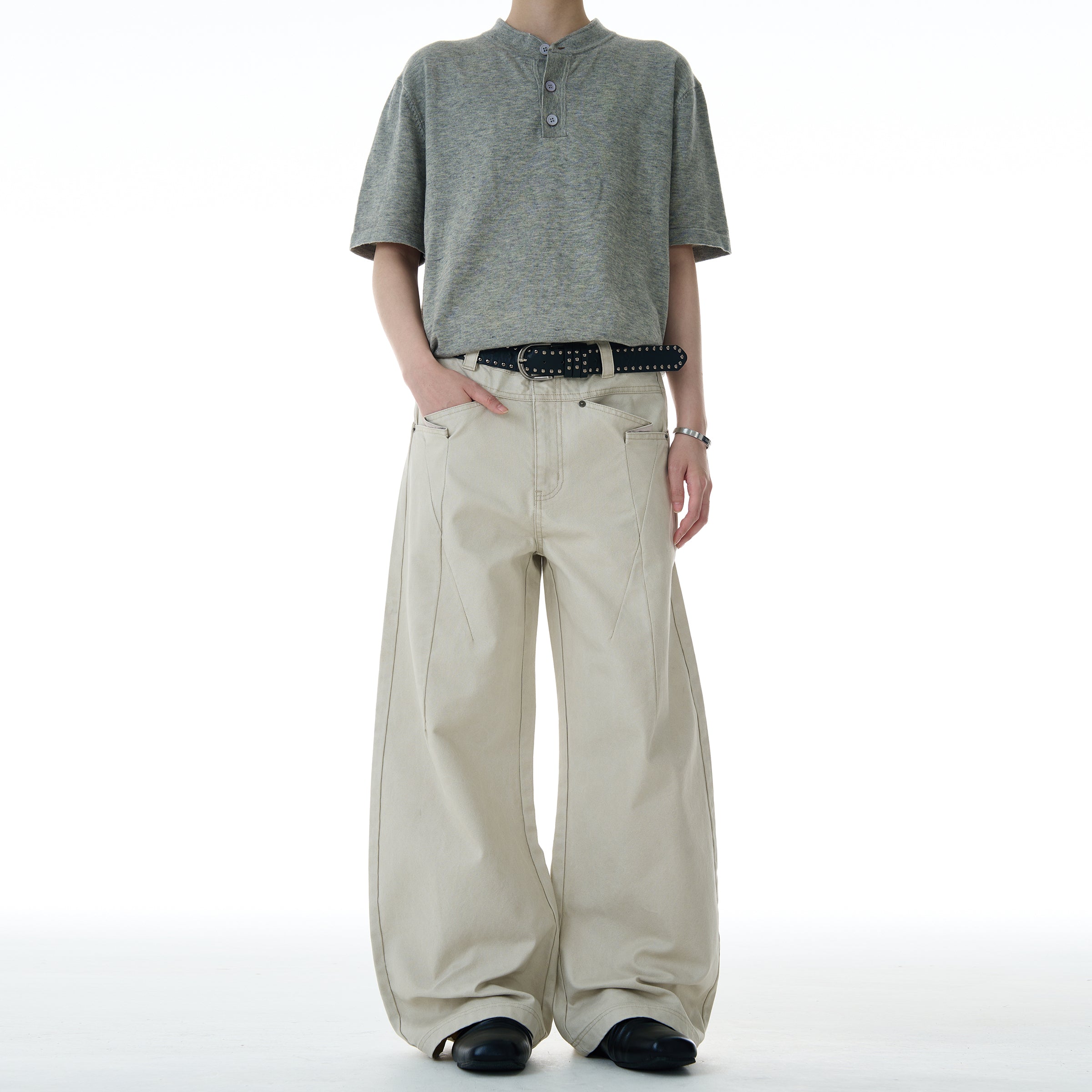 MADWITCH WIDE-LEG CASUAL PANTS #A607
