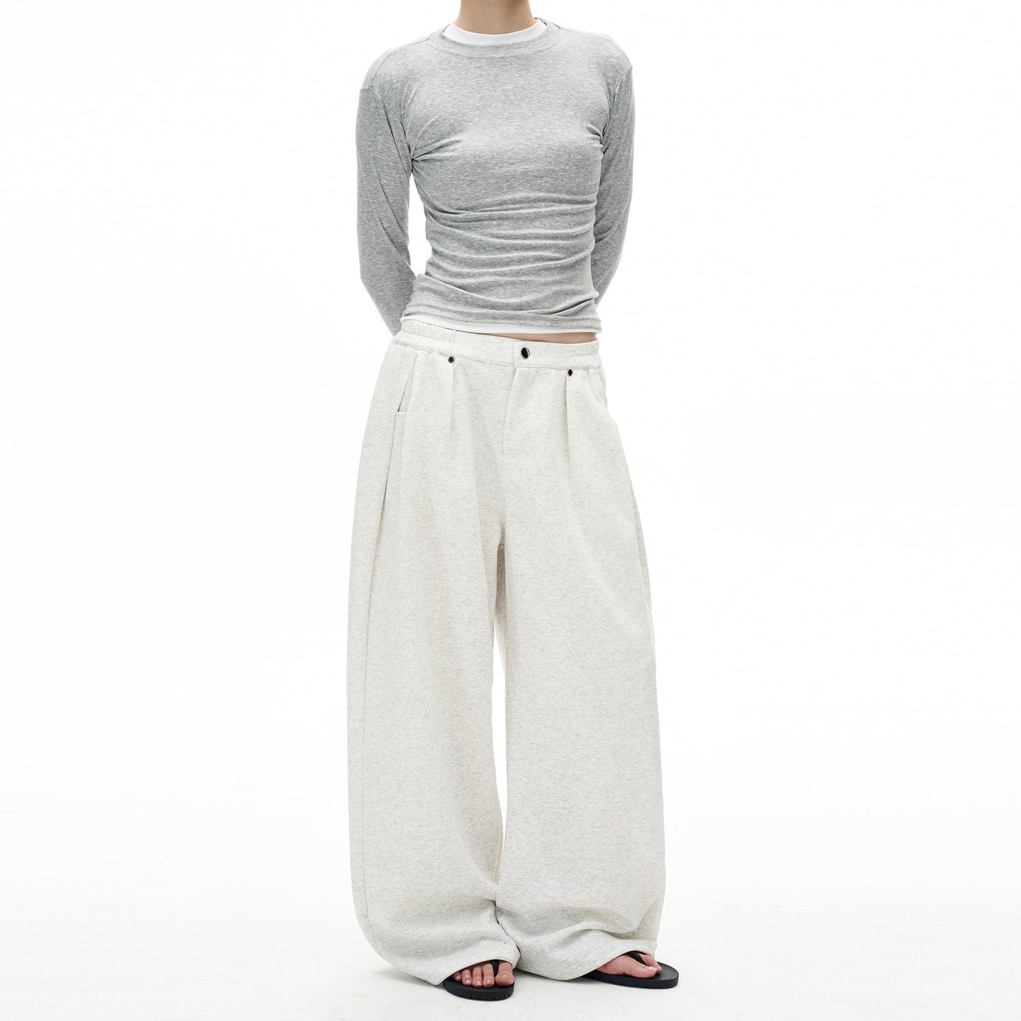 MADWITCH GREY WIDE LEG SWEATPANTS #C959