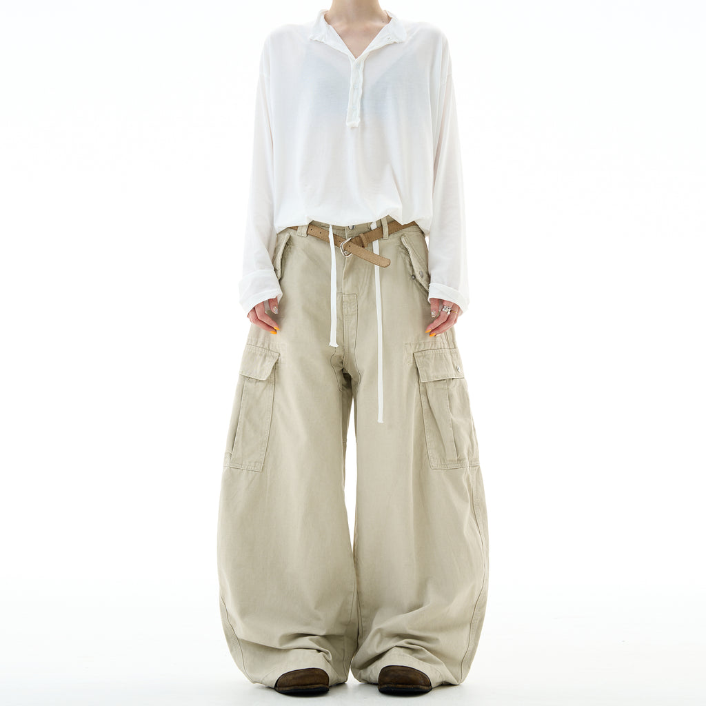 MADWITCH DRAWSTRING MULTI-POCKET CARGO PANTS #Z030