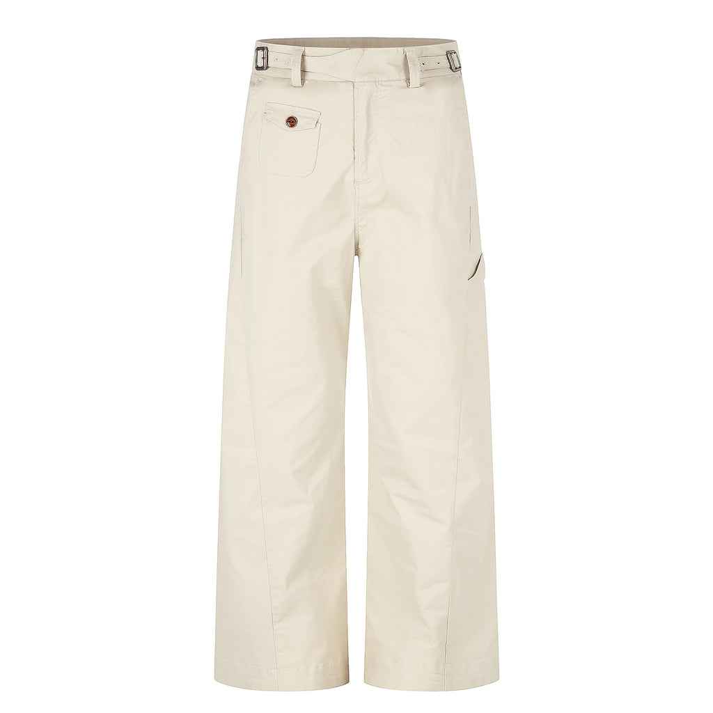 MADWITCH ADJUSTABLE WAIST CARGO WIDE-LEG PANTS #CK61012