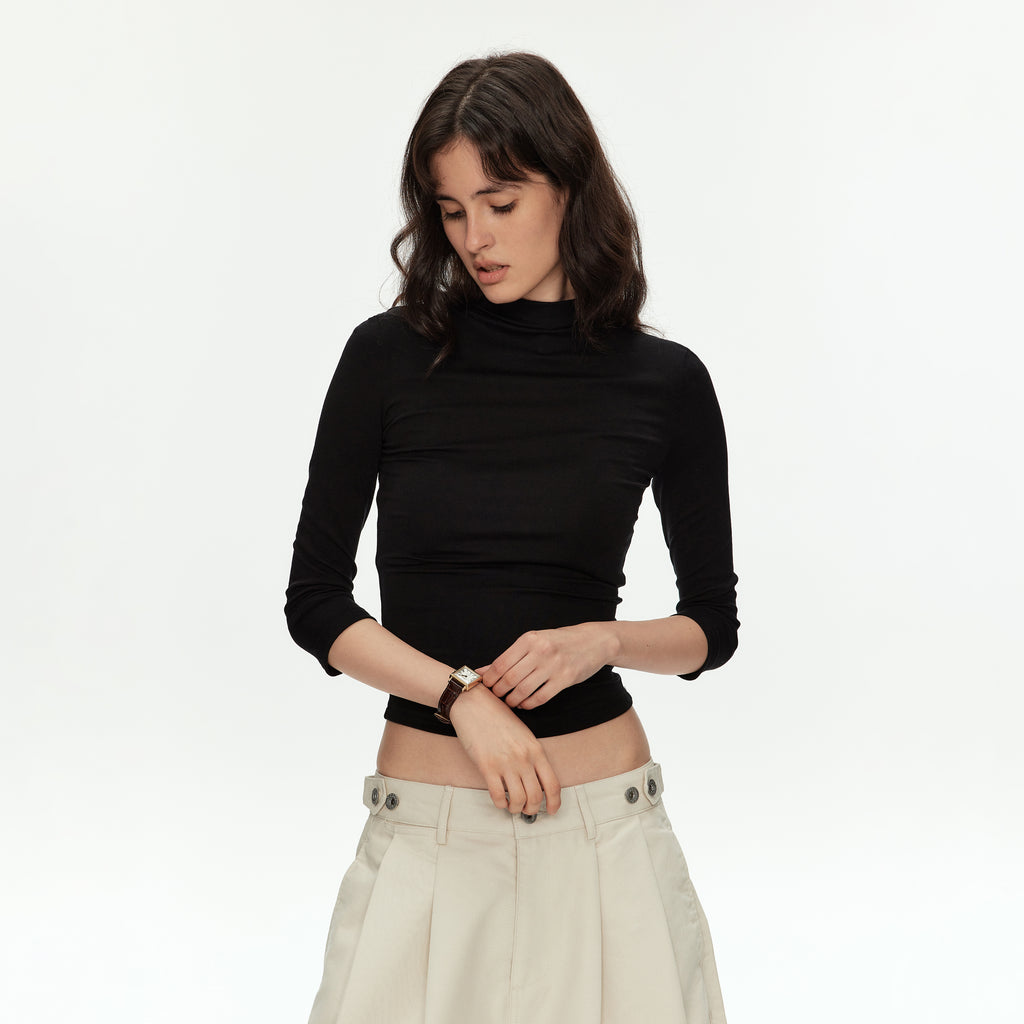 MADWITCH LYOCELL MOCK NECK TEE TOP #TC139N