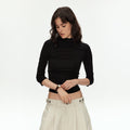 MADWITCH LYOCELL MOCK NECK TEE TOP #TC139N