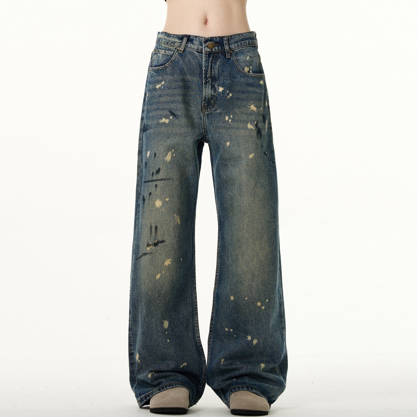 MADWITCH STRAIGHT LEG SLIM FIT GRAFFITI JEANS #FX015