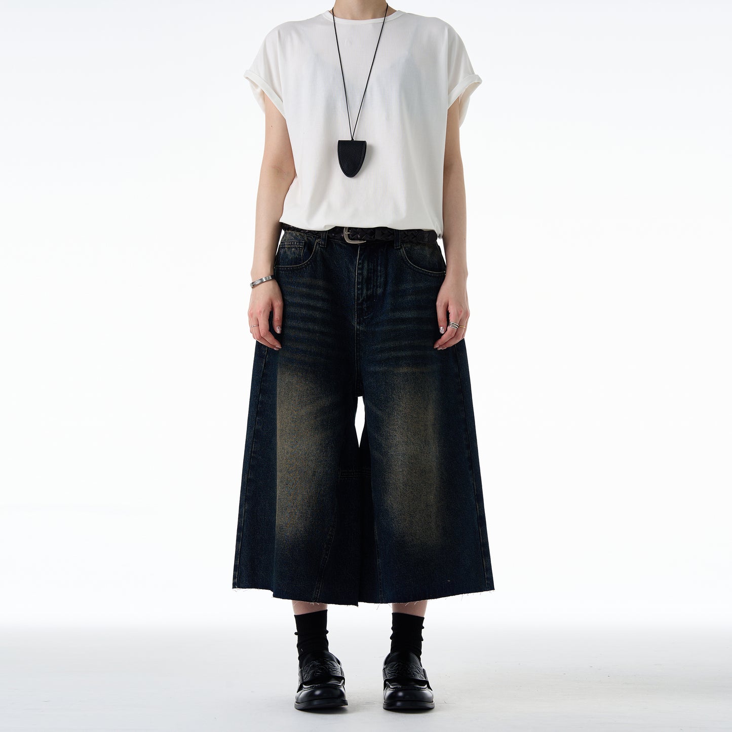 MADWITCH VINTAGE WASHED DENIM SHORTS #FX075