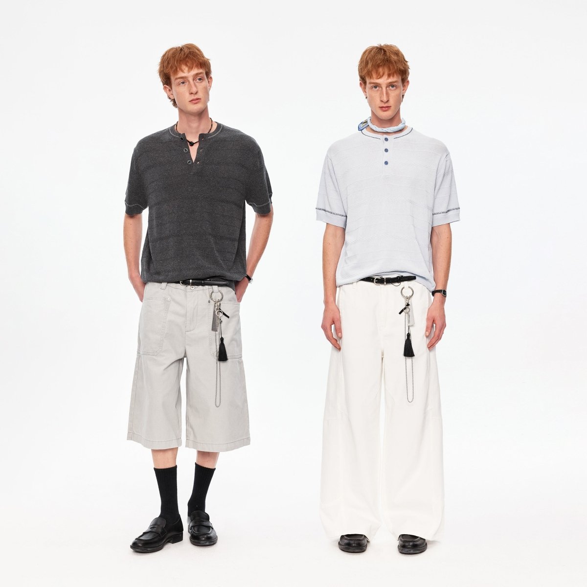 MADWITCH STRIPED TENCEL KNIT TEE #68626 - MadWitch Store