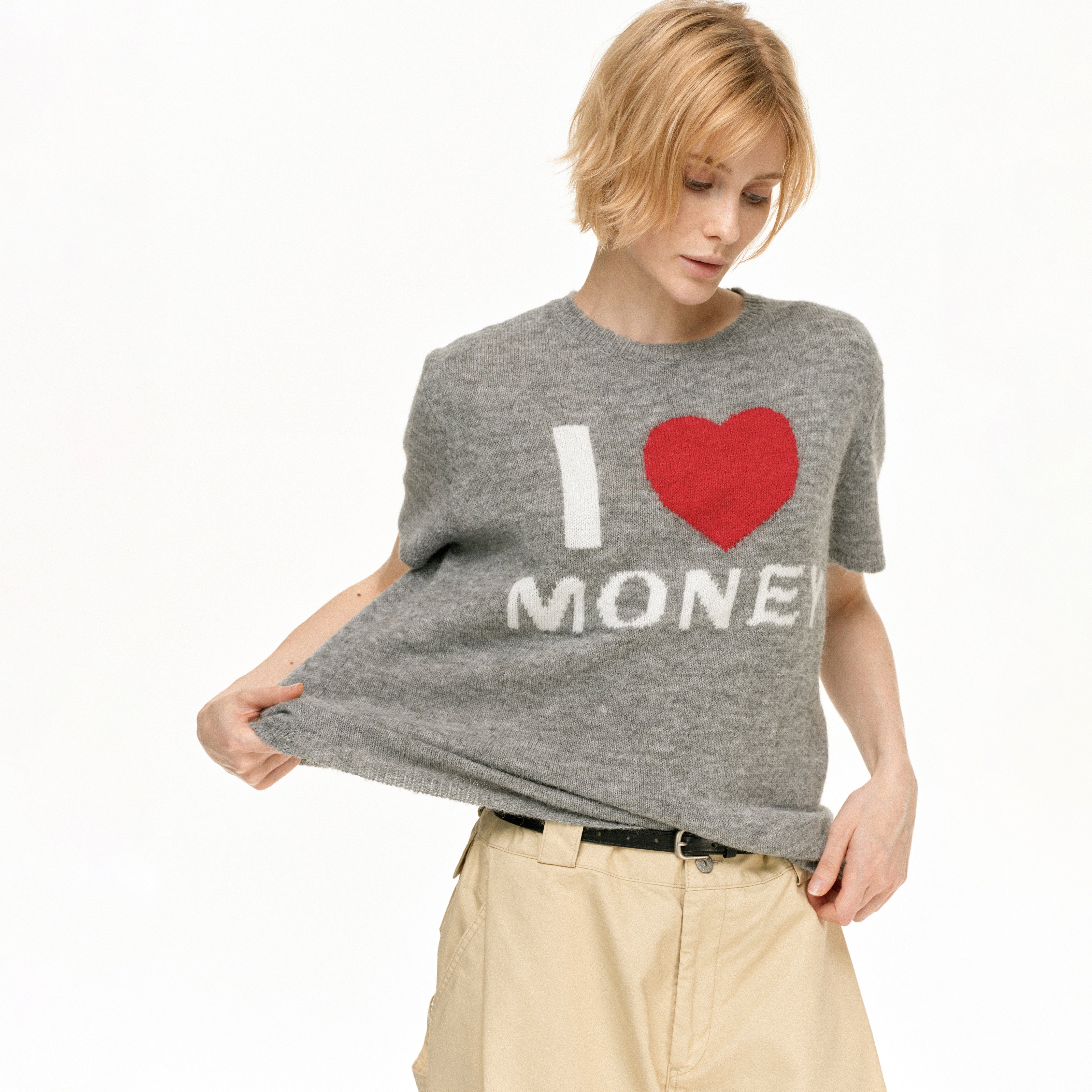 MADWITCH VINTAGE HEART KNIT TEE #MY617