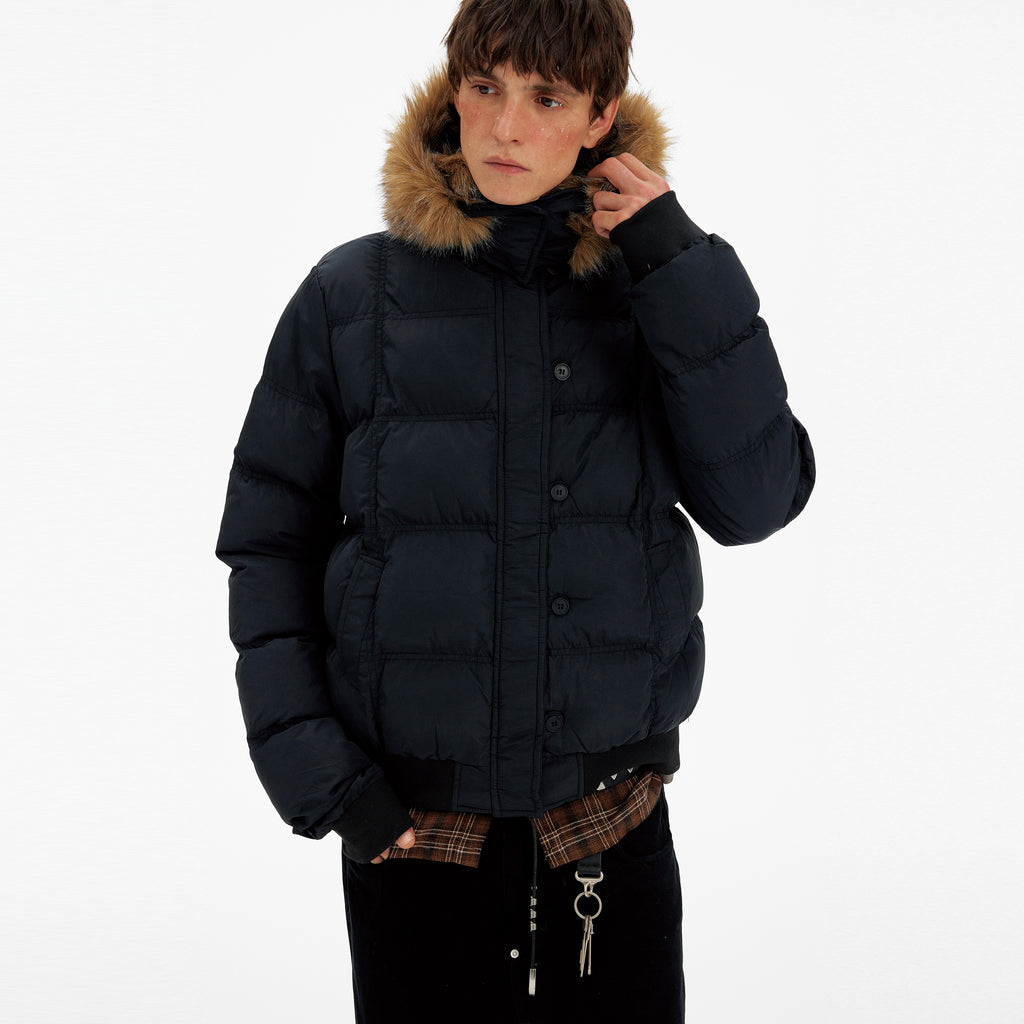 MADWITCH HOODED FUR COLLAR PUFFER JACKET #MF8602