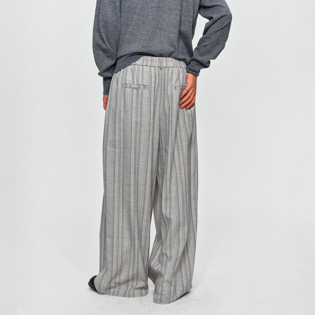 MADWITCH PLEATED STRIPED WIDE-LEG TROUSERS #K2080