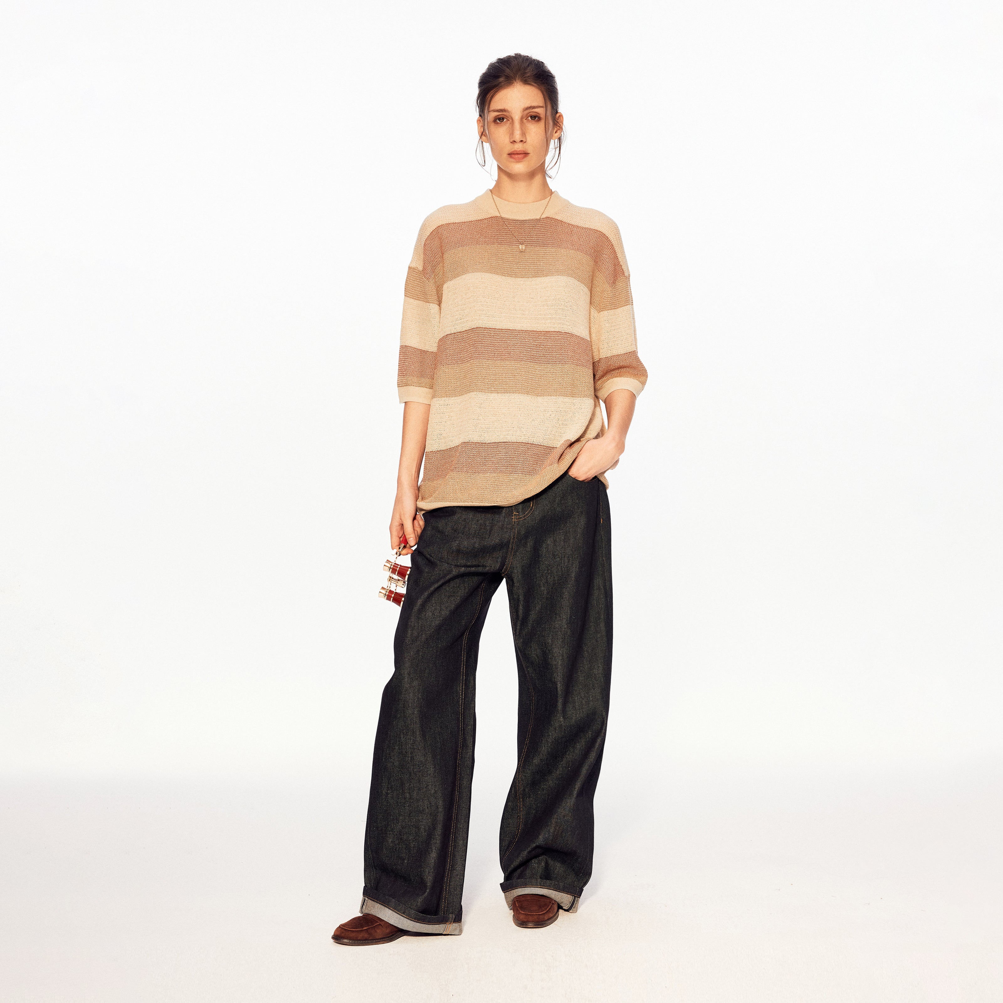 MADWITCH VINTAGE STRIPE QUARTER SLEEVE TEE #27509