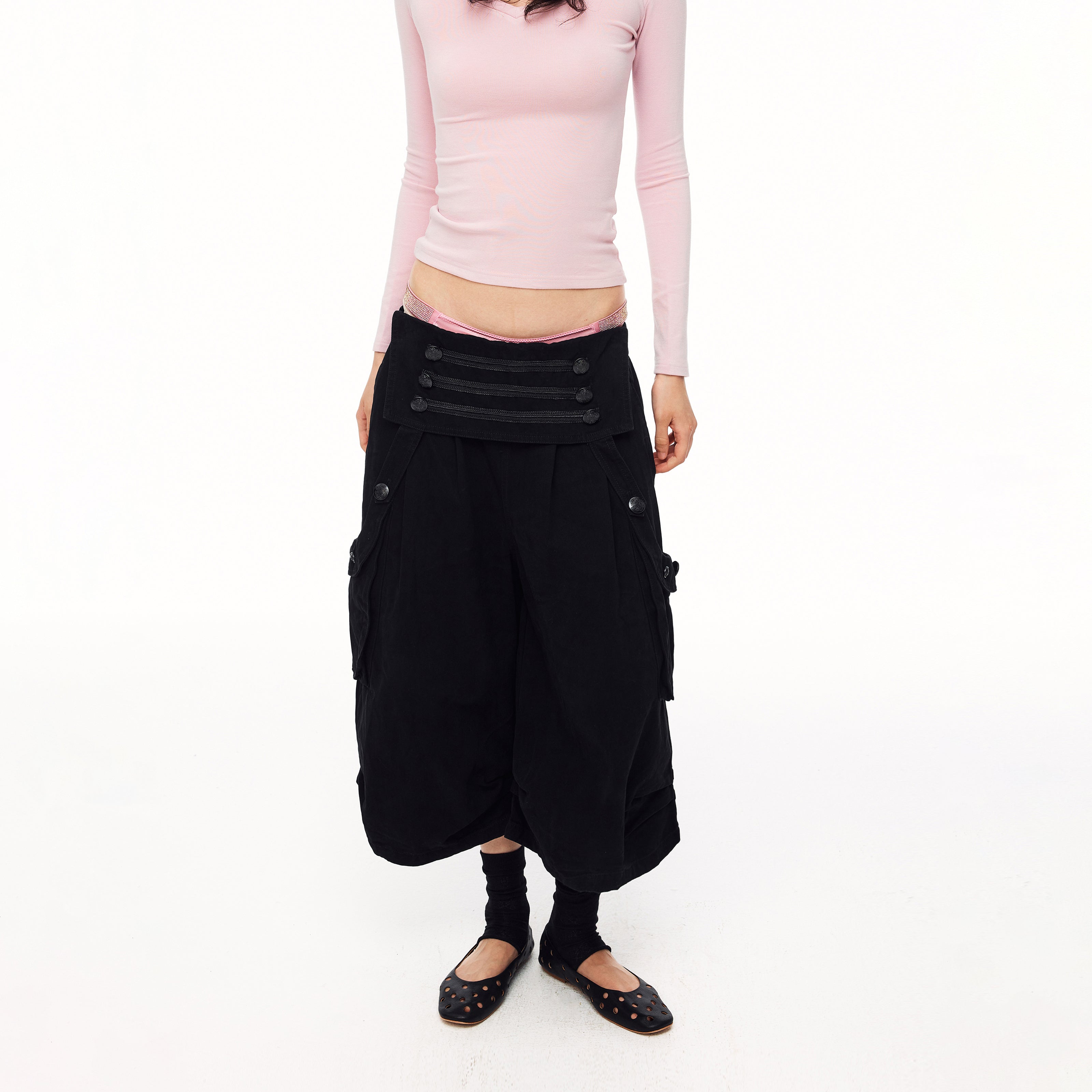 MADWITCH FOLD-OVER MULTI-BUTTON CARGO CAPRIS #H6773