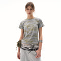 MADWITCH CROPPED CAMO STRUCTURED TEE #L953
