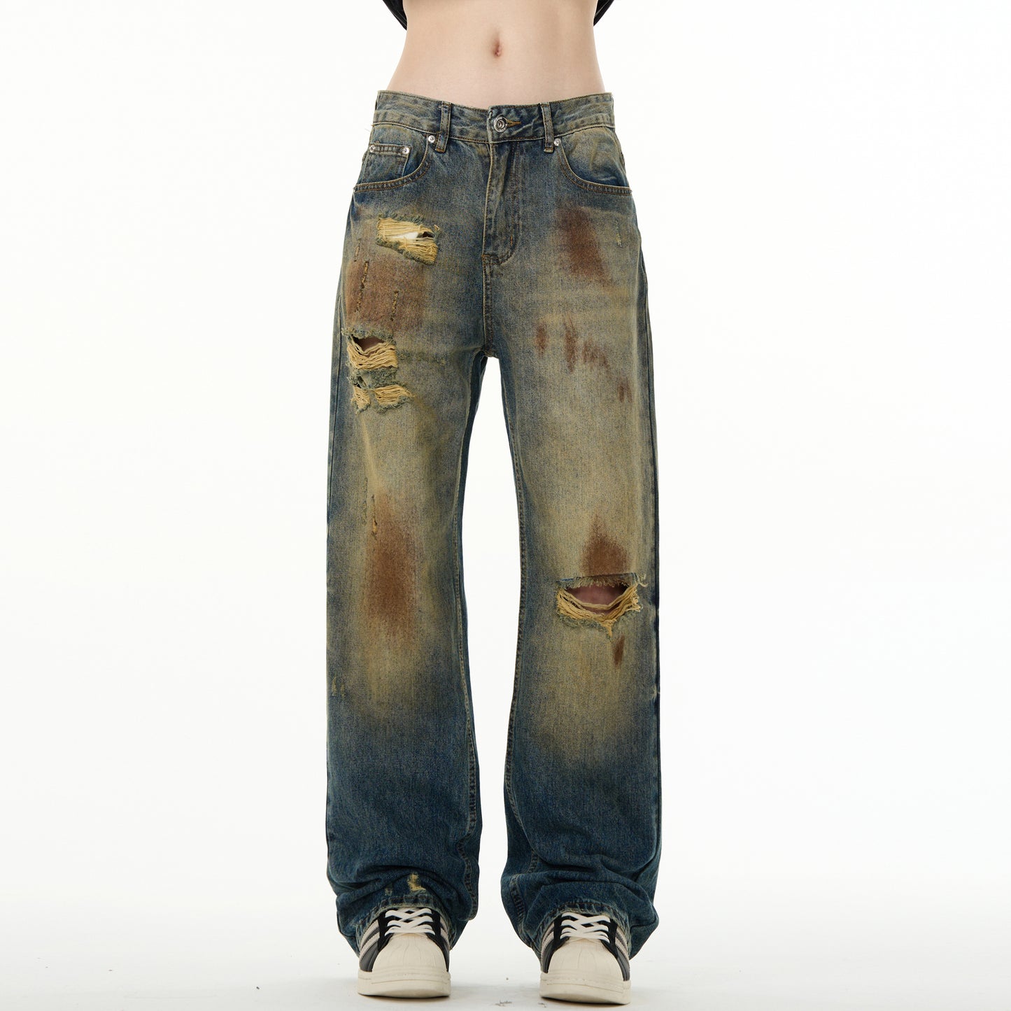 MADWITCH WASTELAND RIPPED JEANS #FX008