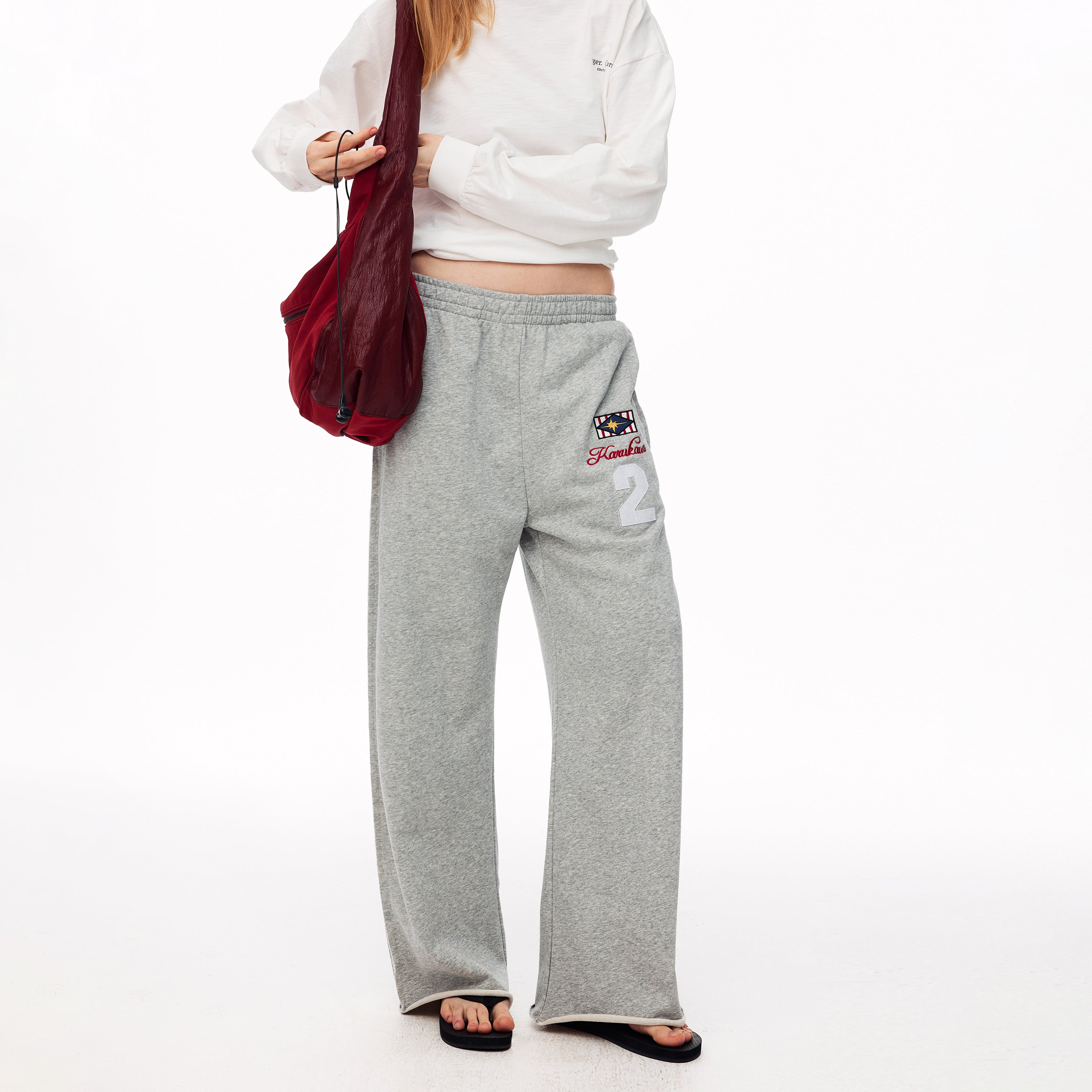 MADWITCH EMBROIDERED WIDE-LEG SWEATPANTS #CK61066