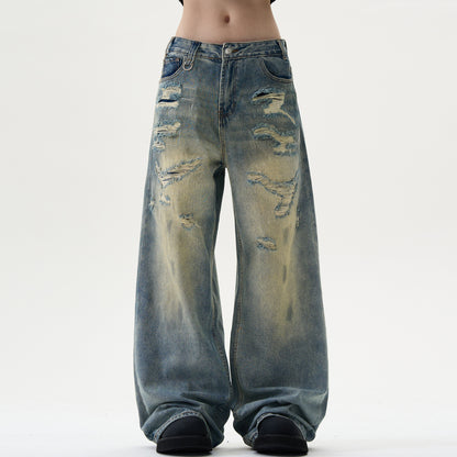 MADWITCH WASHED DISTRESSED JEANS #58085