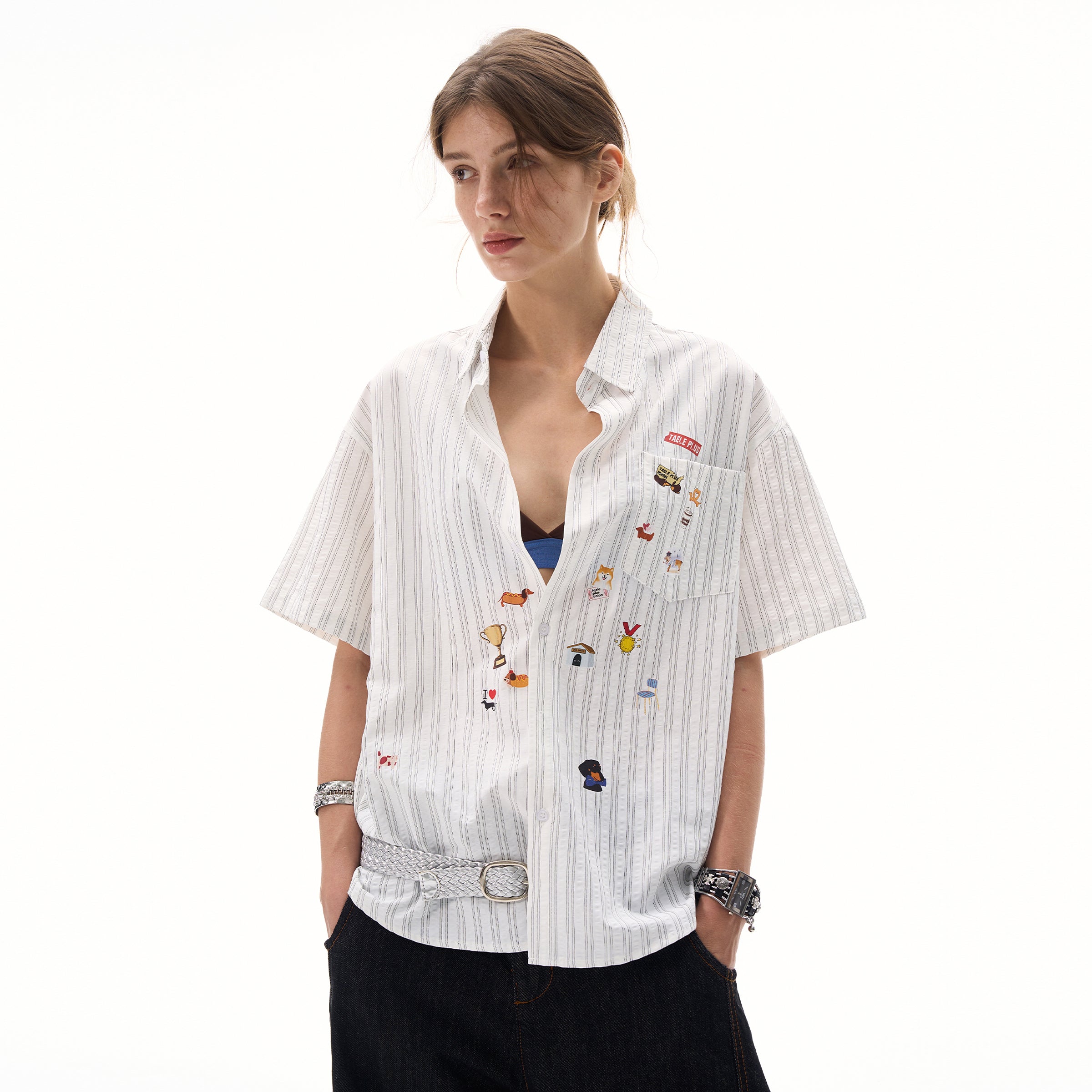 MADWITCH GIRLY STRIPED BLOUSE #TP231