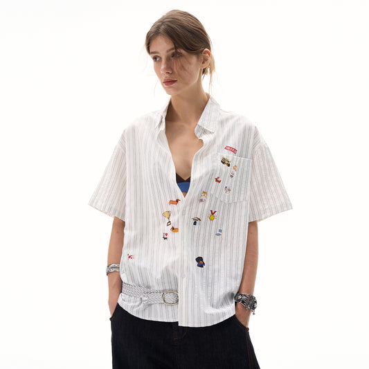 MADWITCH GIRLY STRIPED BLOUSE #TP231