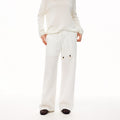 MADWITCH SLOUCHY LINEN-BLEND DRAWSTRING WIDE-LEG PANTS #CN61060