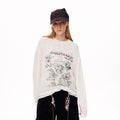 MADWITCH LOOSE RABBIT-PRINT LYOCELL LONG-SLEEVE T-SHIRT #N2191