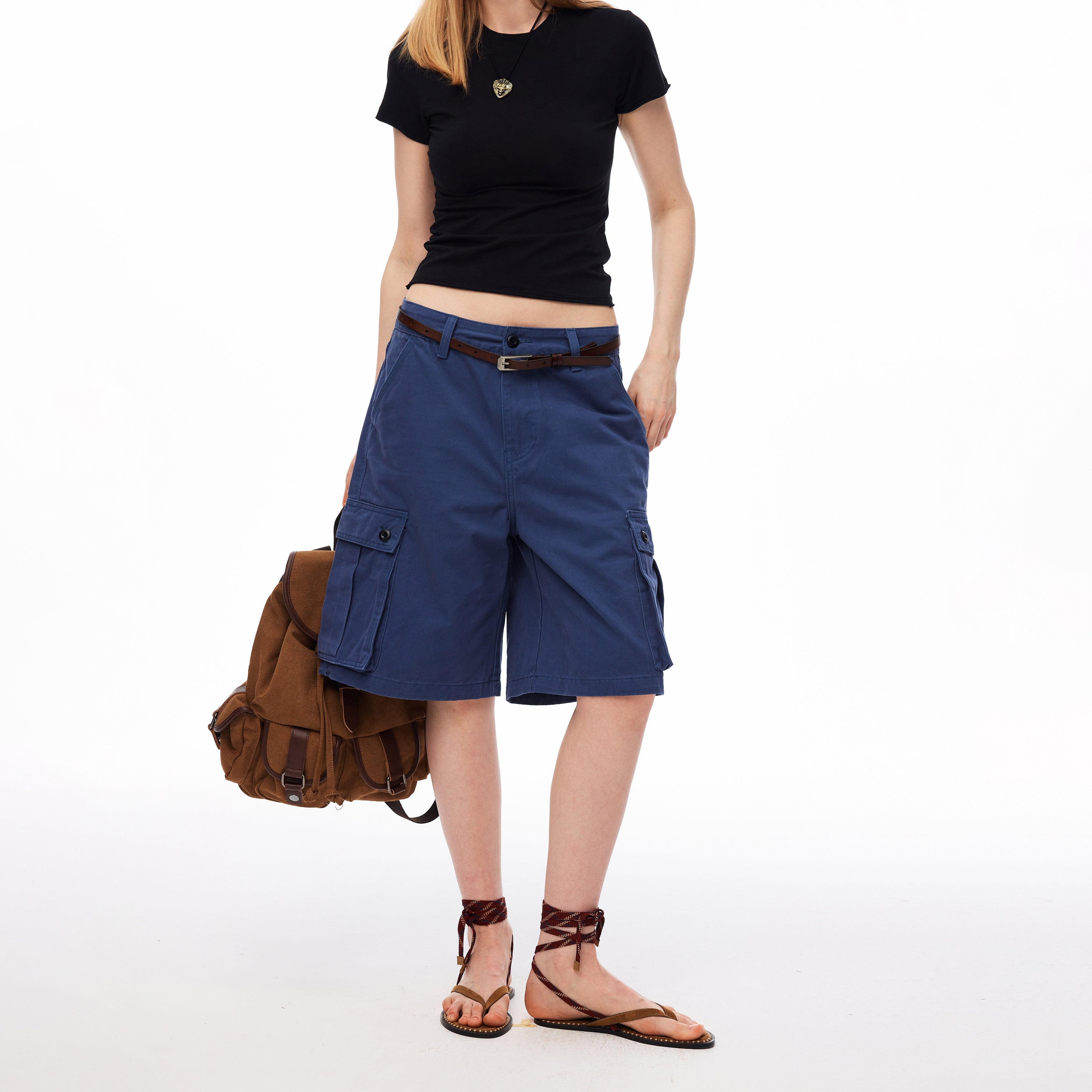 MADWITCH VINTAGE MULTI-POCKET CARGO SHORTS #CK3631D