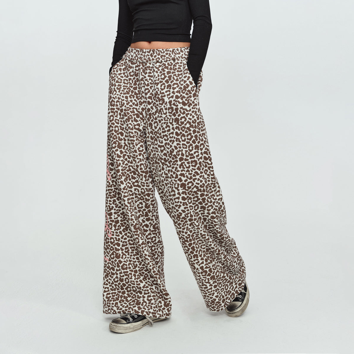 MADWITCH GRAPHIC-PRINT LEOPARD WIDE-LEG LOUNGE PANTS #C1070