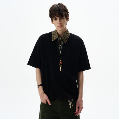 MADWITCH V-NECK KNIT TEE #6971