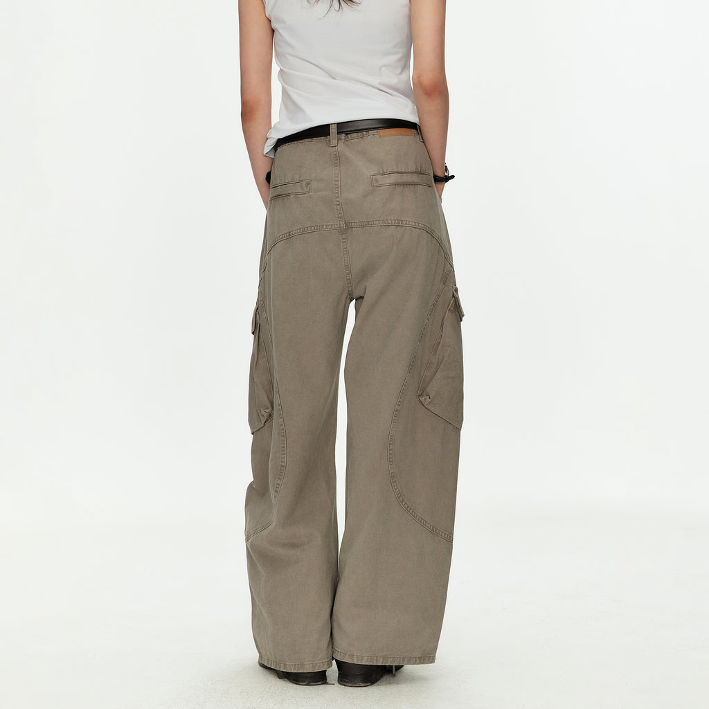 MADWITCH VINTAGE WASHED CURVED CARGO PANTS #K701