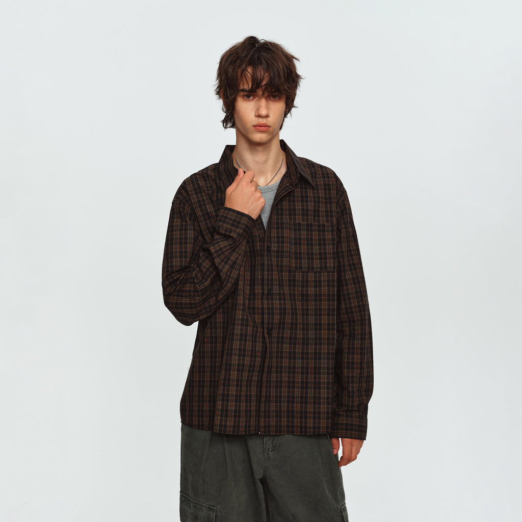 MADWITCH PLAID RELAXED-FIT CASUAL SHIRT #CR6256
